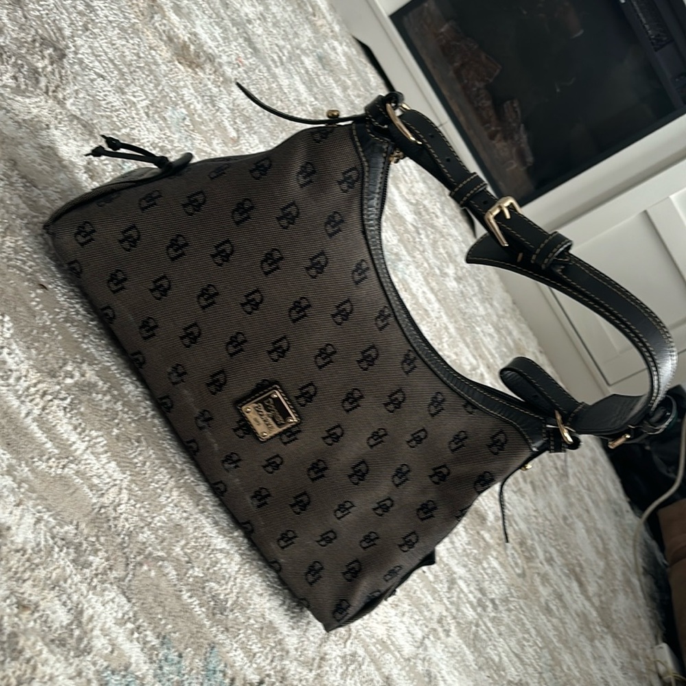 Dooney & Burke large black signature shoulder bag